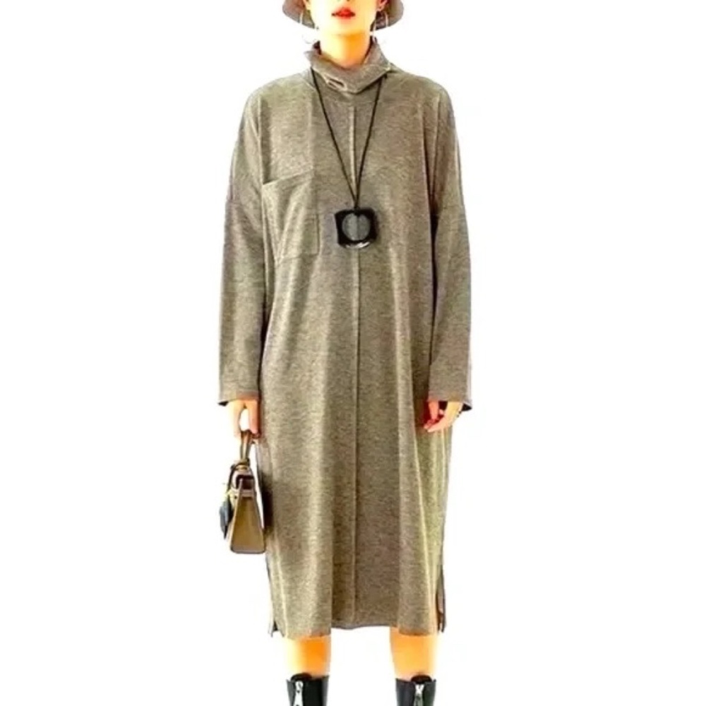 Cowl-Neck Autumn Casual Lightweight Midi Dress NWOT Sz XL